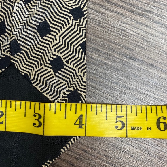 SantoStefano Black & White Abstract Pattern Tie - Picture 4 of 4